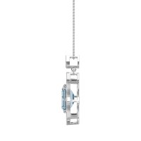 Vintage Halo Emerald Cut Necklace