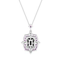 Vintage Halo Emerald Cut Necklace