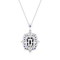 Vintage Halo Emerald Cut Necklace