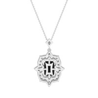 Vintage Halo Emerald Cut Necklace