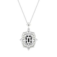Vintage Halo Emerald Cut Necklace