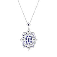 Vintage Halo Emerald Cut Necklace