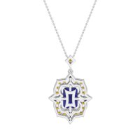 Vintage Halo Emerald Cut Necklace