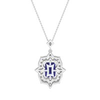Vintage Halo Emerald Cut Necklace