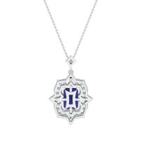 Vintage Halo Emerald Cut Necklace