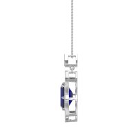 Vintage Halo Emerald Cut Necklace