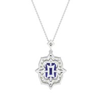 Vintage Halo Emerald Cut Necklace