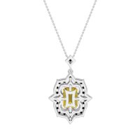 Vintage Halo Emerald Cut Necklace