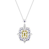 Vintage Halo Emerald Cut Necklace