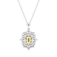 Vintage Halo Emerald Cut Necklace
