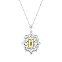 Vintage Halo Emerald Cut Necklace
