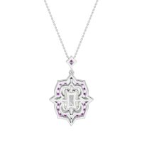 Vintage Halo Emerald Cut Necklace