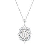 Vintage Halo Emerald Cut Necklace