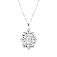 Vintage Halo Emerald Cut Necklace