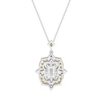 Vintage Halo Emerald Cut Necklace