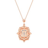 Vintage Halo Emerald Cut Necklace