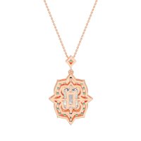 Vintage Halo Emerald Cut Necklace