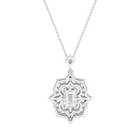 Vintage Halo Emerald Cut Necklace