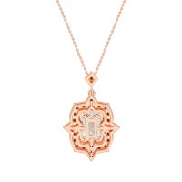 Vintage Halo Emerald Cut Necklace