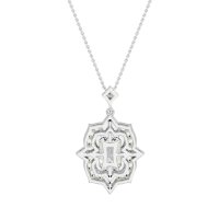 Vintage Halo Emerald Cut Necklace
