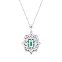 Vintage Halo Emerald Cut Necklace