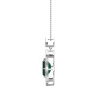 Vintage Halo Emerald Cut Necklace