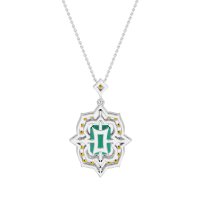 Vintage Halo Emerald Cut Necklace