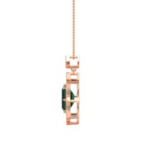 Vintage Halo Emerald Cut Necklace