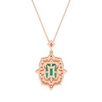 Vintage Halo Emerald Cut Necklace