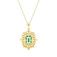 Vintage Halo Emerald Cut Necklace