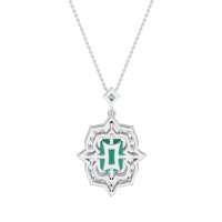 Vintage Halo Emerald Cut Necklace