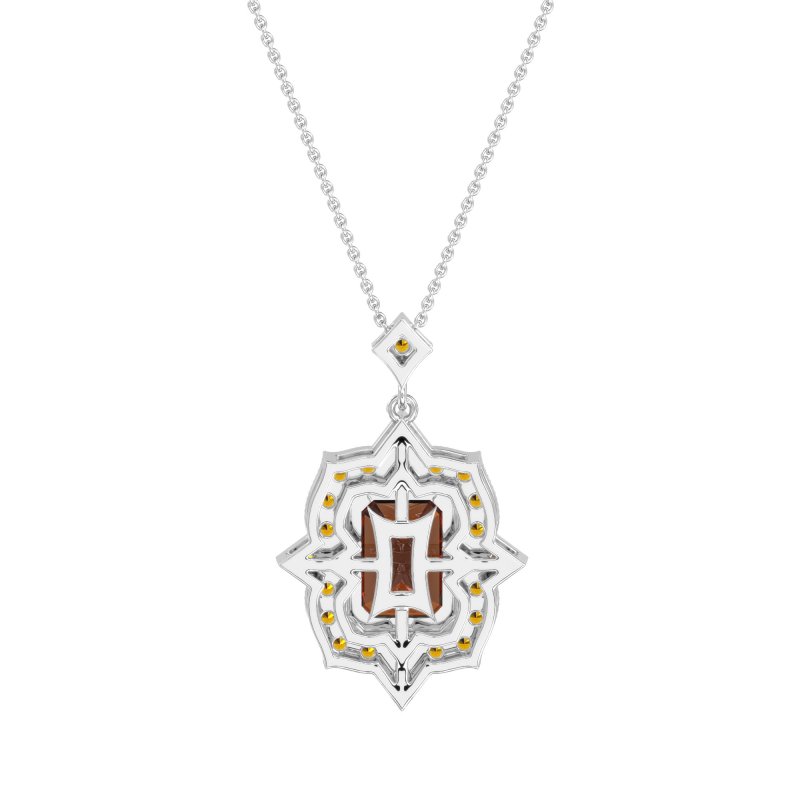 Vintage Halo Emerald Cut Necklace