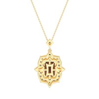 Vintage Halo Emerald Cut Necklace
