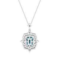Vintage Halo Emerald Cut Necklace