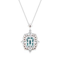 Vintage Halo Emerald Cut Necklace