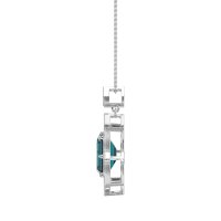 Vintage Halo Emerald Cut Necklace