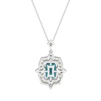Vintage Halo Emerald Cut Necklace