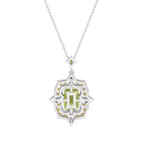 Vintage Halo Emerald Cut Necklace