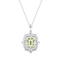 Vintage Halo Emerald Cut Necklace