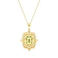 Vintage Halo Emerald Cut Necklace