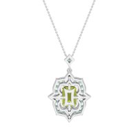 Vintage Halo Emerald Cut Necklace