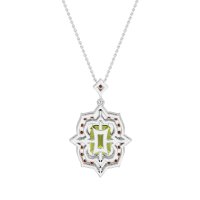 Vintage Halo Emerald Cut Necklace