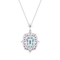 Vintage Halo Emerald Cut Necklace