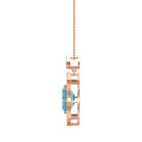 Vintage Halo Emerald Cut Necklace