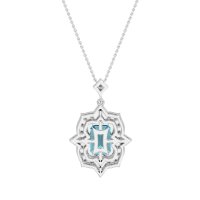Vintage Halo Emerald Cut Necklace