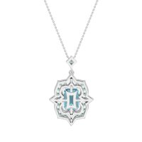 Vintage Halo Emerald Cut Necklace