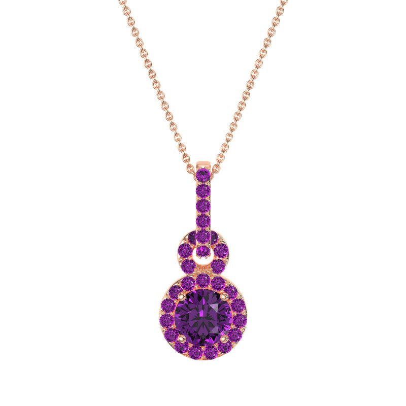 Double Halo Round Classic Necklace
