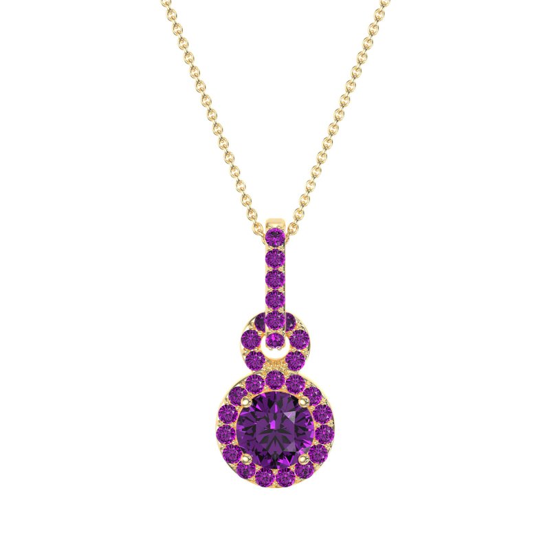Double Halo Round Classic Necklace