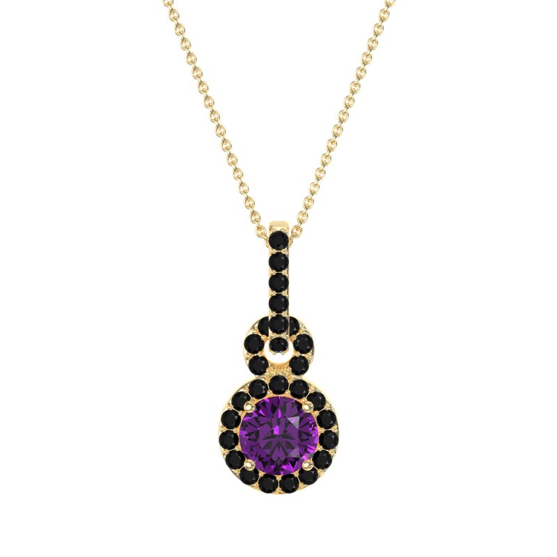 Double Halo Round Classic Necklace