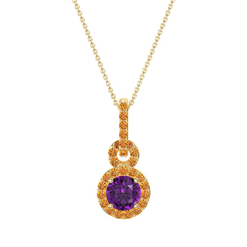 Double Halo Round Classic Necklace